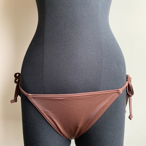 Billabong surf BLUE CRUSH Vintage bikini solid brown D cup Small bottom set RARE - Picture 4 of 7